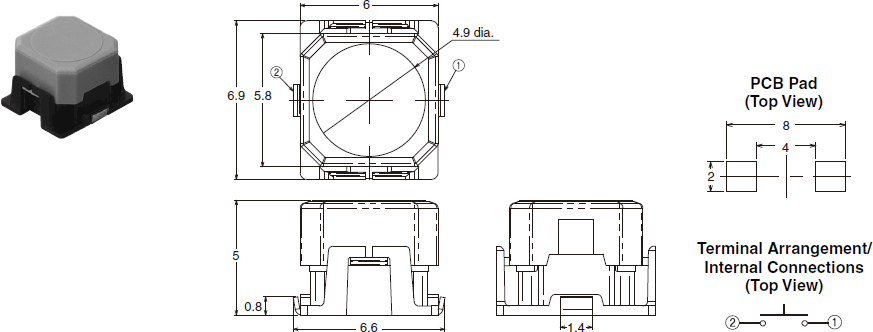Dimensions:B3AL for Automotive