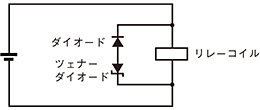 操作コイルのダイオード接続図